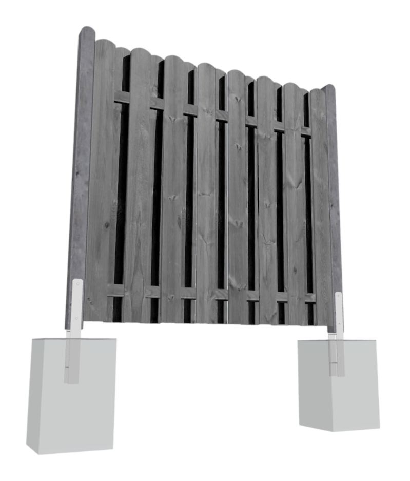 180x180dCdQkS4PXPq4g Sichtschutz BOLEO Bohlen-Zaun 180x180 cm Kiefer KDI grau