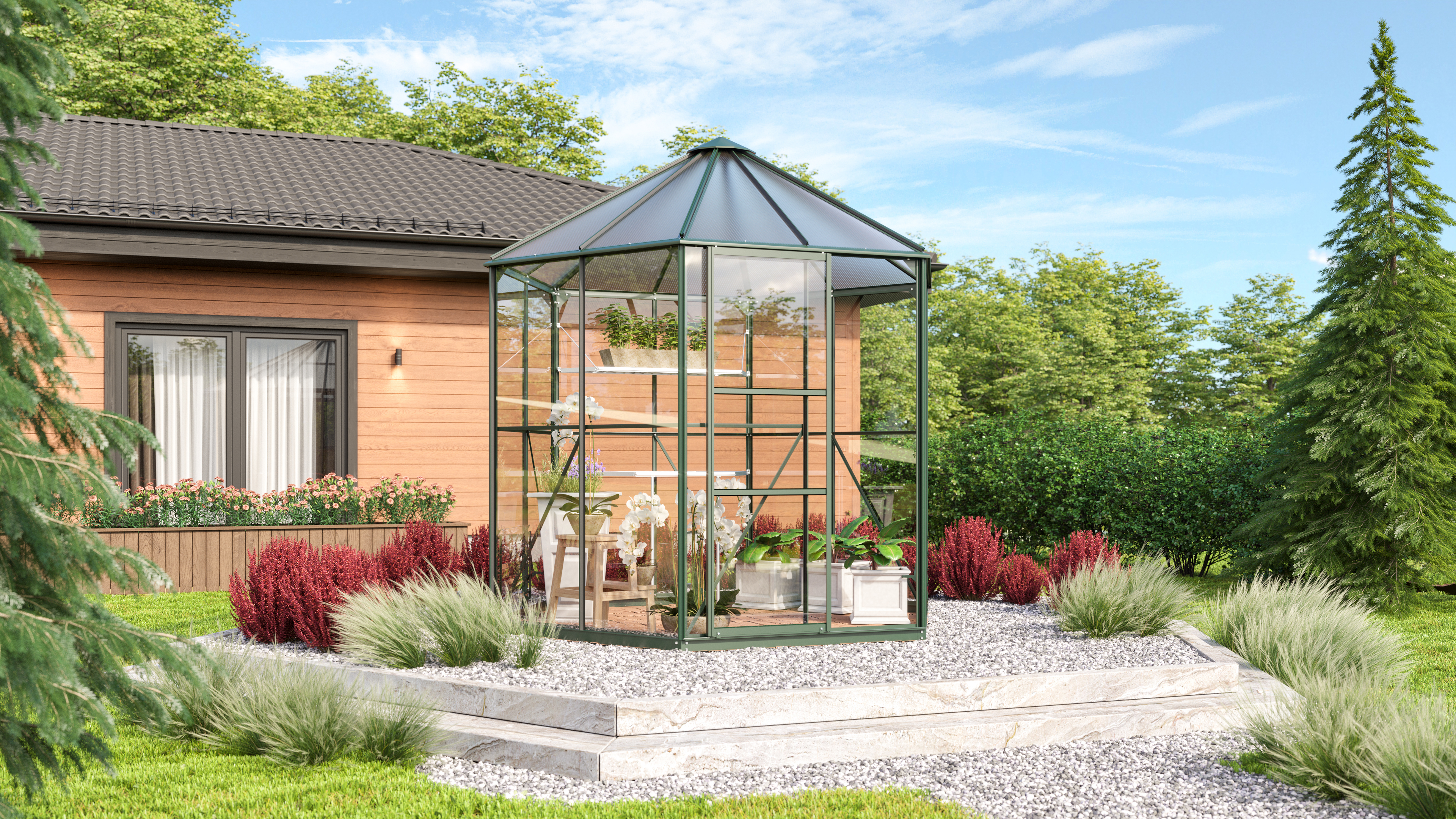 Gewächshaus Juno 4500 ESG/HKP, smaragd