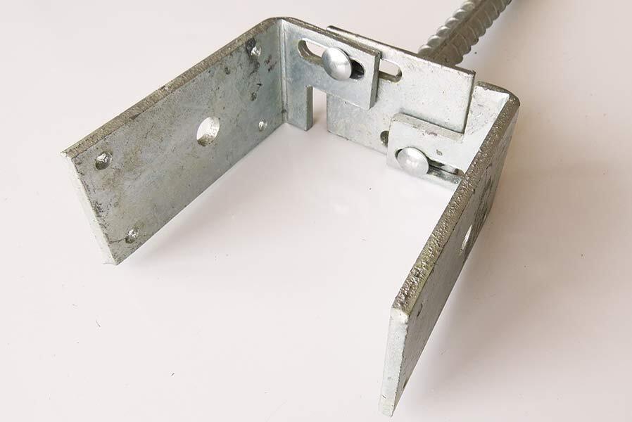 ddvCXCkAr1LyYf1 U-Pfostenträger verstellbar für Pfostenbreite von 65 bis 120 mm mit Dolle zum Einbetonieren