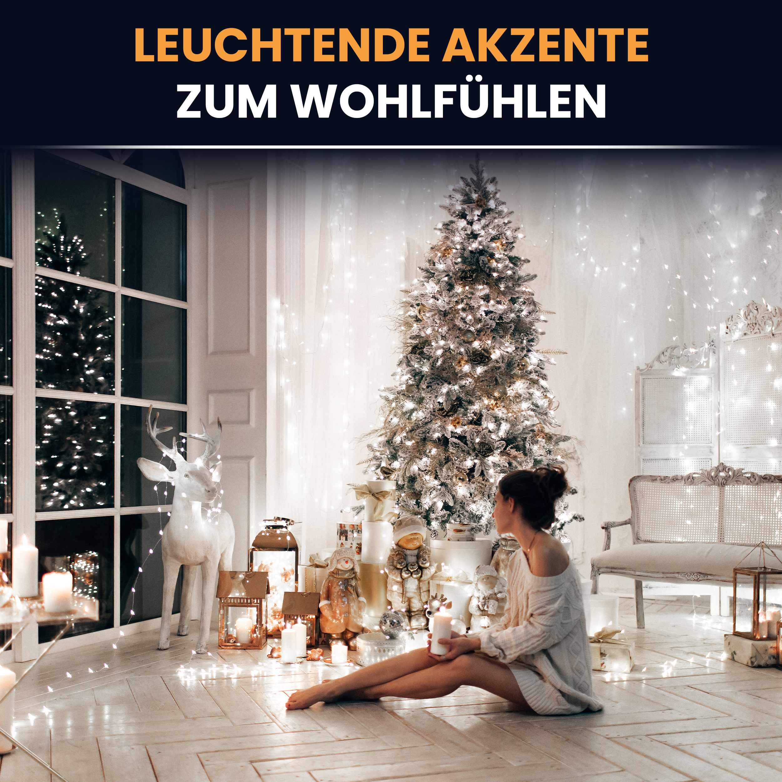 3wKpOy9il2Bnnq LED-Lichterkette Christbaum LED Lichterkette Dekobeleuchtung Timer 8 Programme Weihnachtsbeleuchtung