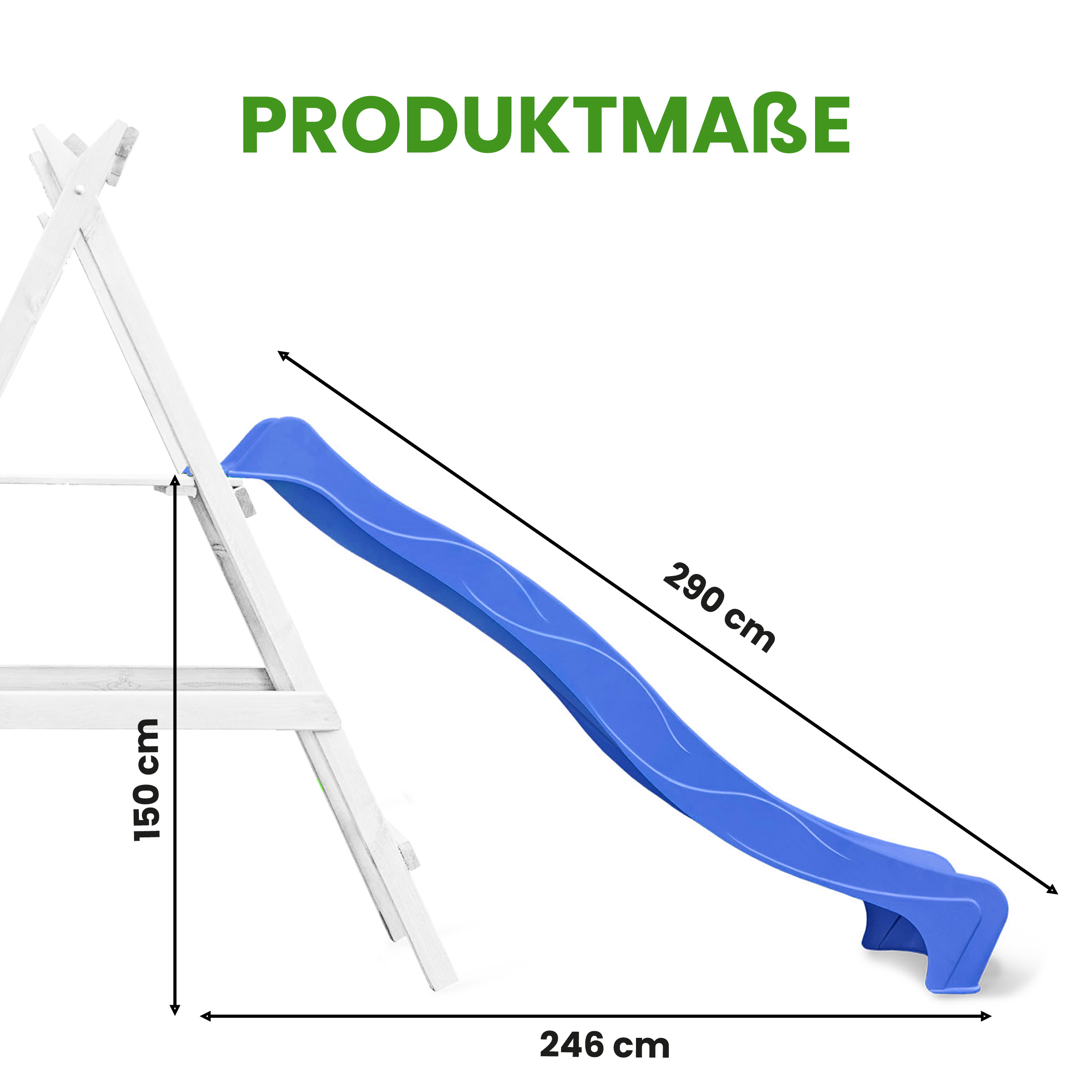 Wellenrutsche 290 cm mit Wasseranschluss Anbaurutsche für Podesthöhe 150 cm für Spielturm oder Schaukel Wellenrutsche 290 cm mit Wasseranschluss Anbaurutsche für Podesthöhe 150 cm für Spielturm oder Schaukel