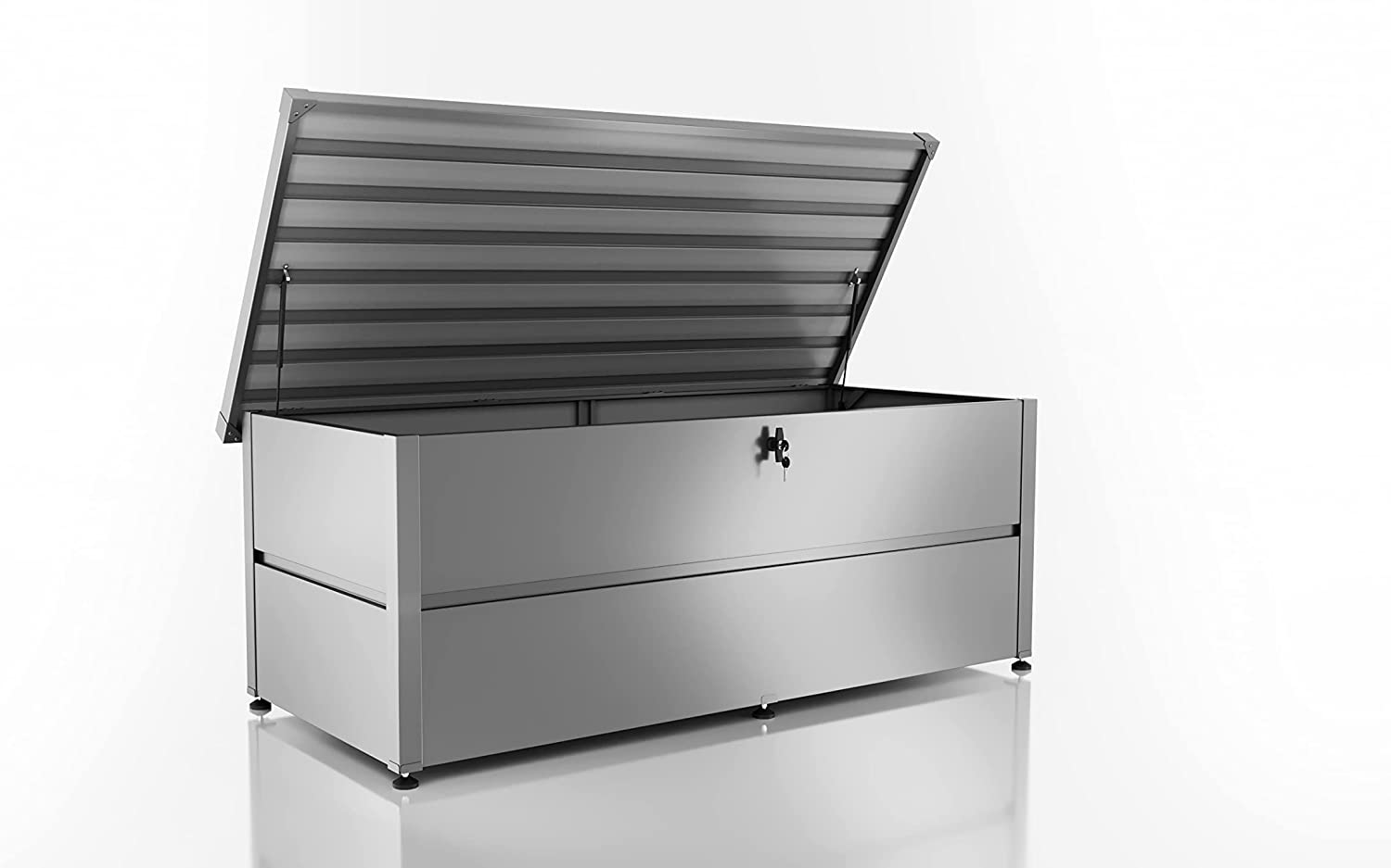 HauptfotoUnDSMdtd6Ut7H Gartenbox aus Metall Kissenbox Wetterfest Gartenkiste Aufbewahrungsbox