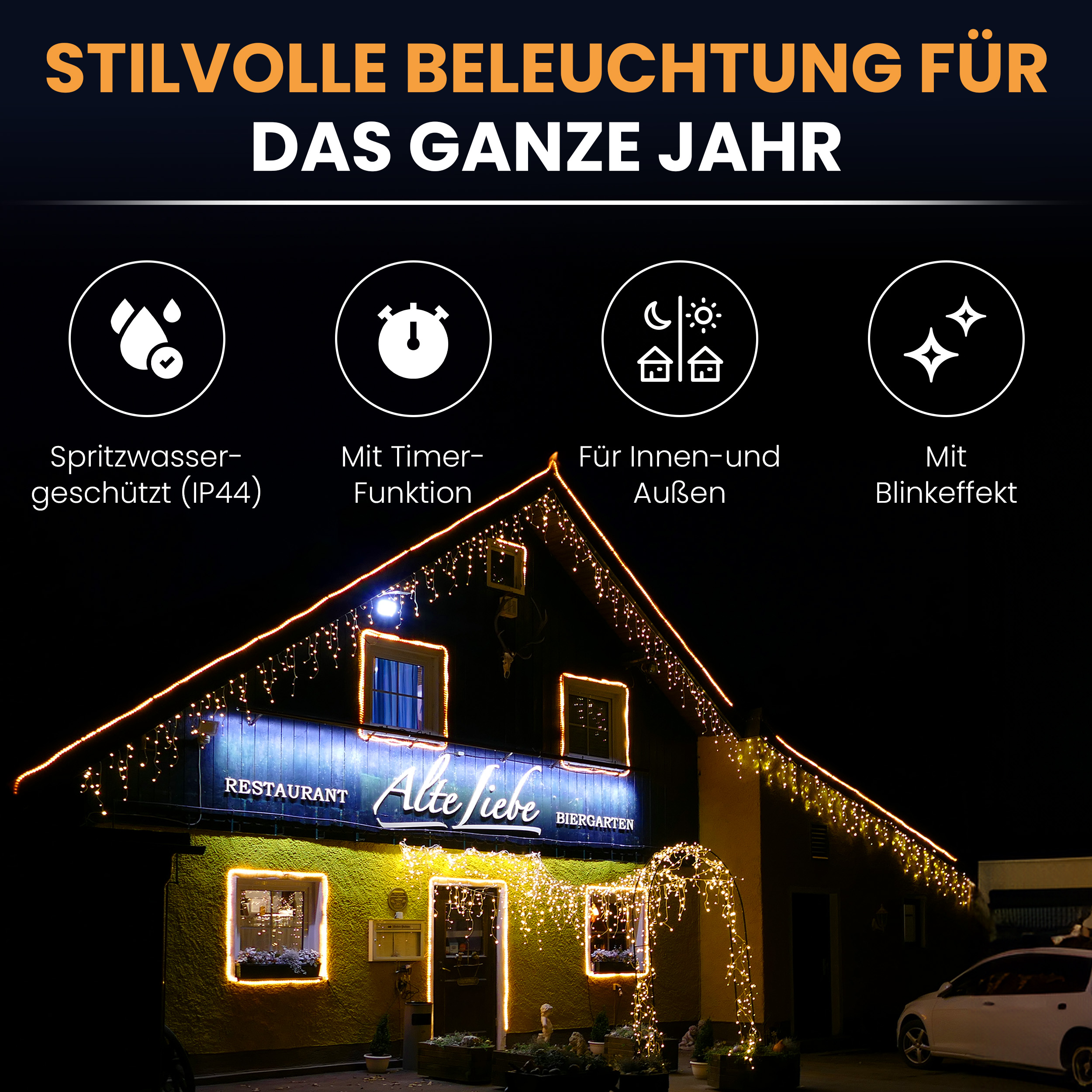 2Wf5aPgLfSXd73 LED-Eisregen-Lichterkette mit Flashing-Effekt Lichterkette LED mit Flashlight
