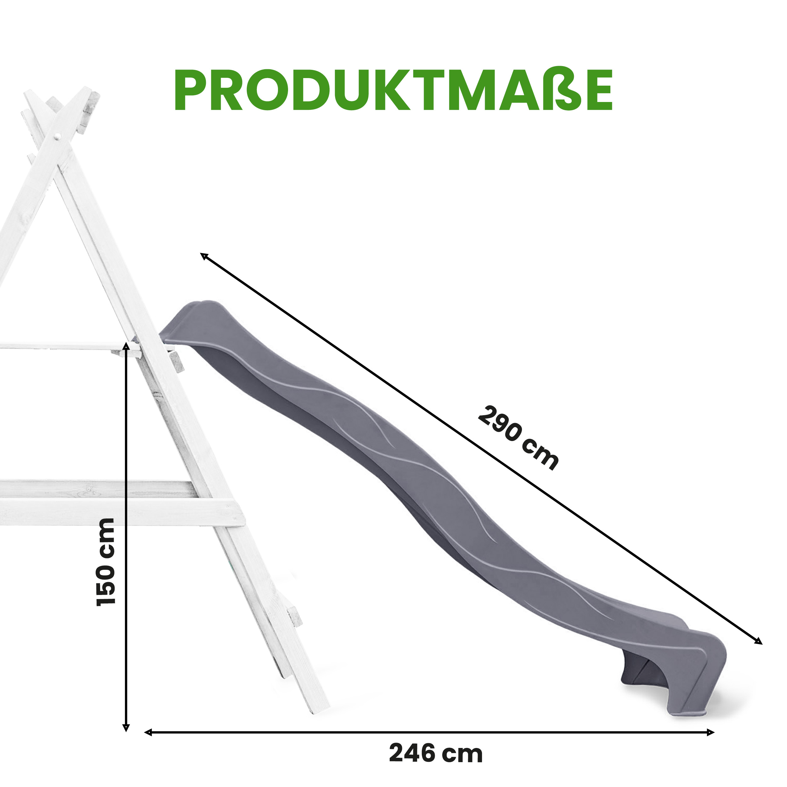 Wellenrutsche 290 cm mit Wasseranschluss Anbaurutsche für Podesthöhe 150 cm für Spielturm oder Schaukel Wellenrutsche 290 cm mit Wasseranschluss Anbaurutsche für Podesthöhe 150 cm für Spielturm oder Schaukel