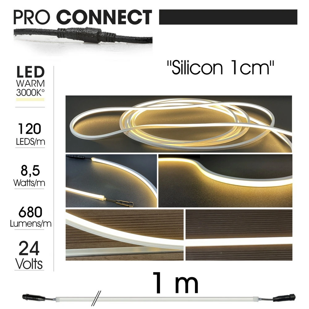  Silikon 24V LED Streifen 1 cm breit für Wegebeleuchtung
