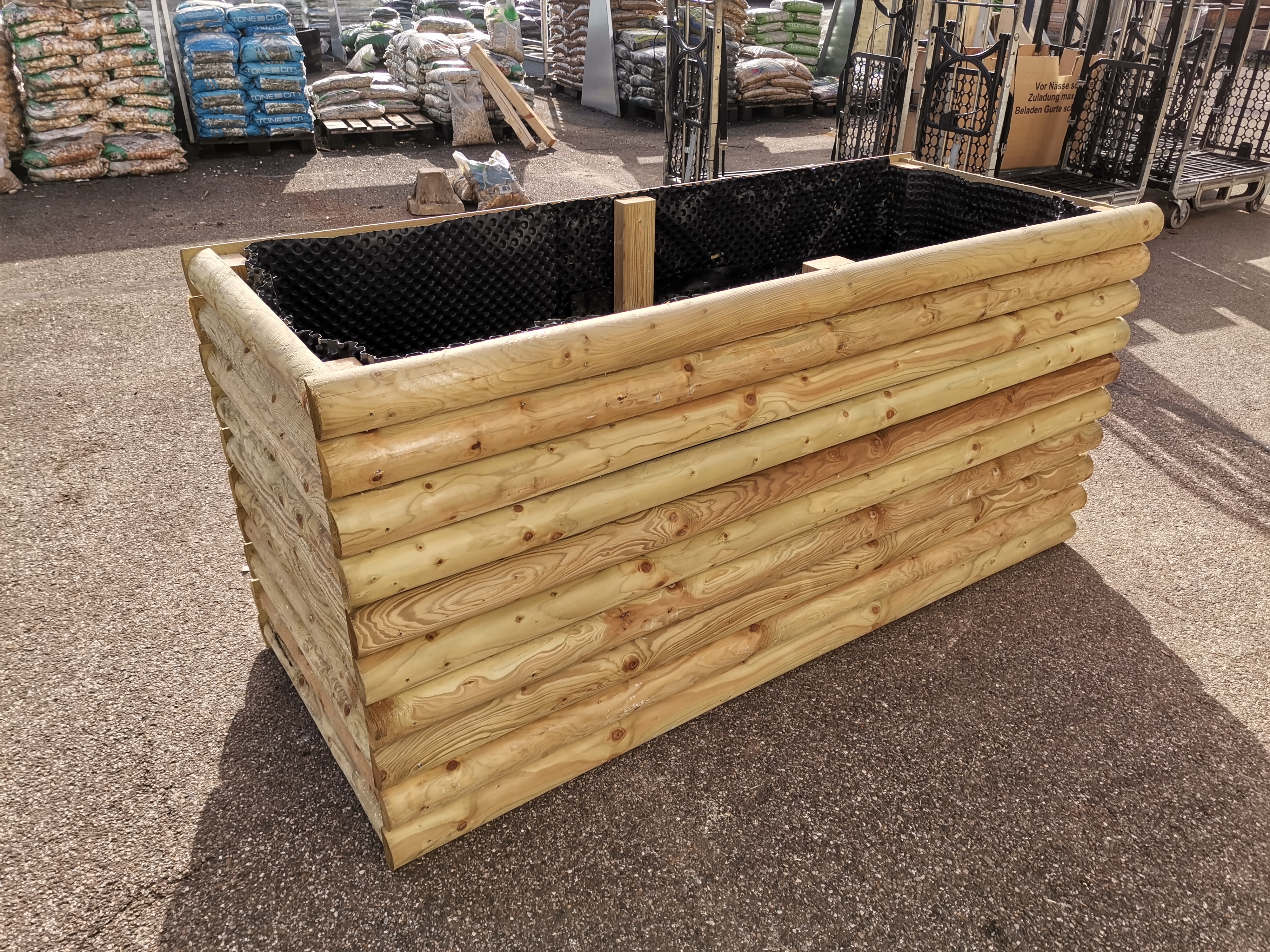 Handlauf 95 mm aus Kiefernholz imprägniert für Hochbeete von Gartenwelt Riegelsberger