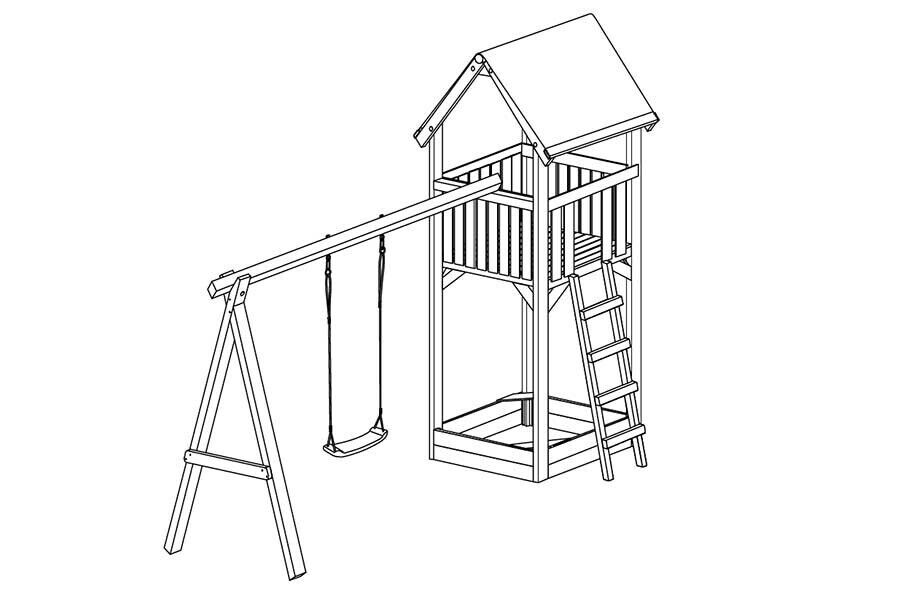 s-l1600ffs8eJL2Yrqp8vW Spielturm Premium S für Kinder mit Sandkasten und Schaukel