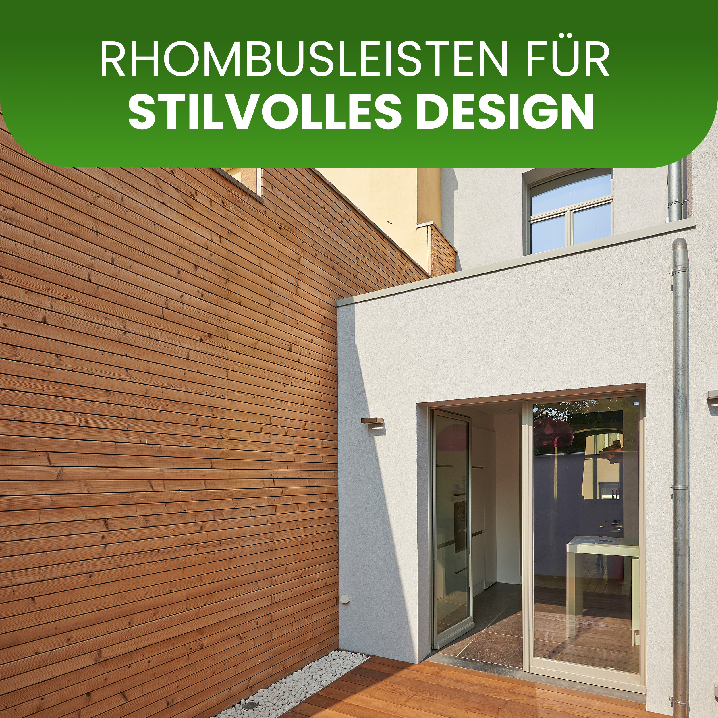 Fassadenprofil Rhombus 28x95 mm mit Nut und Feder Fassadenverkleidung Lärche naturbelassen Fassadenprofil Rhombus 28x95 mm mit Nut und Feder Fassadenverkleidung Lärche naturbelassen