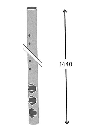 1371876 Parador Edelstahlpfosten Mittelpfosten Ø 6x144 cm Zaunpfosten zum Einbetonieren V4A