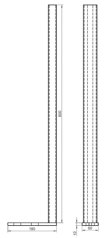 Pitzl Geländerstütze GSP mit C-Profil zum Aufdübeln inkl. Spangenlaschen und Kunststoffkappe Höhe