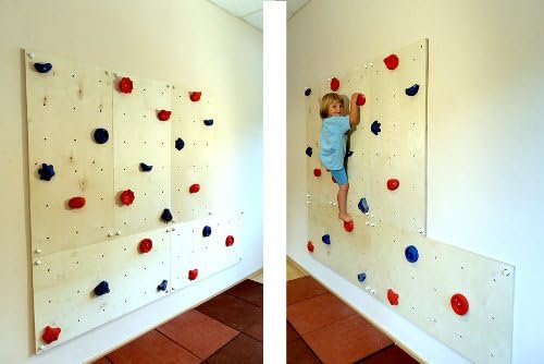 b3OAR25bXyueppY Kletterwand Indoor mit bunten Klettersteinen und Montagematerial für Kinder und Erwachsene