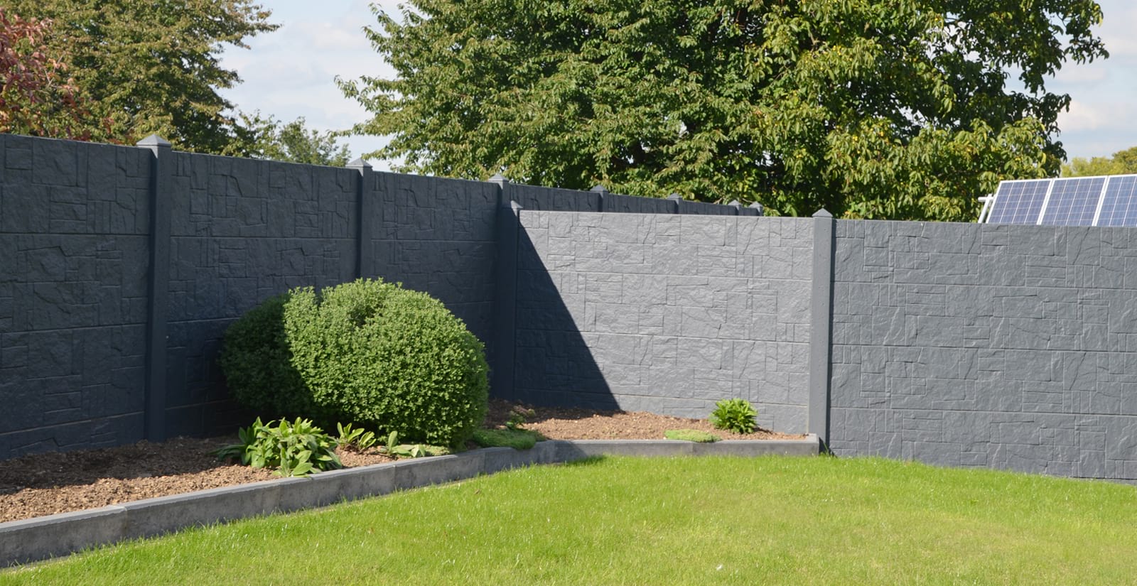 Betonzaun-Standard-Flagstone-grau Beckers Betonzaun Standard