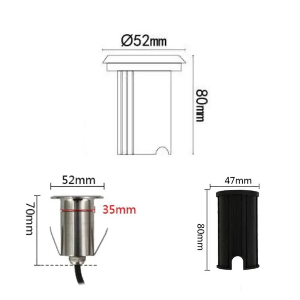 LED Bodeneinbaustrahler Außen - rund Ø 5,2 cm Edelstahl wasserdicht warmweiß - Bodenstrahler für Beton
