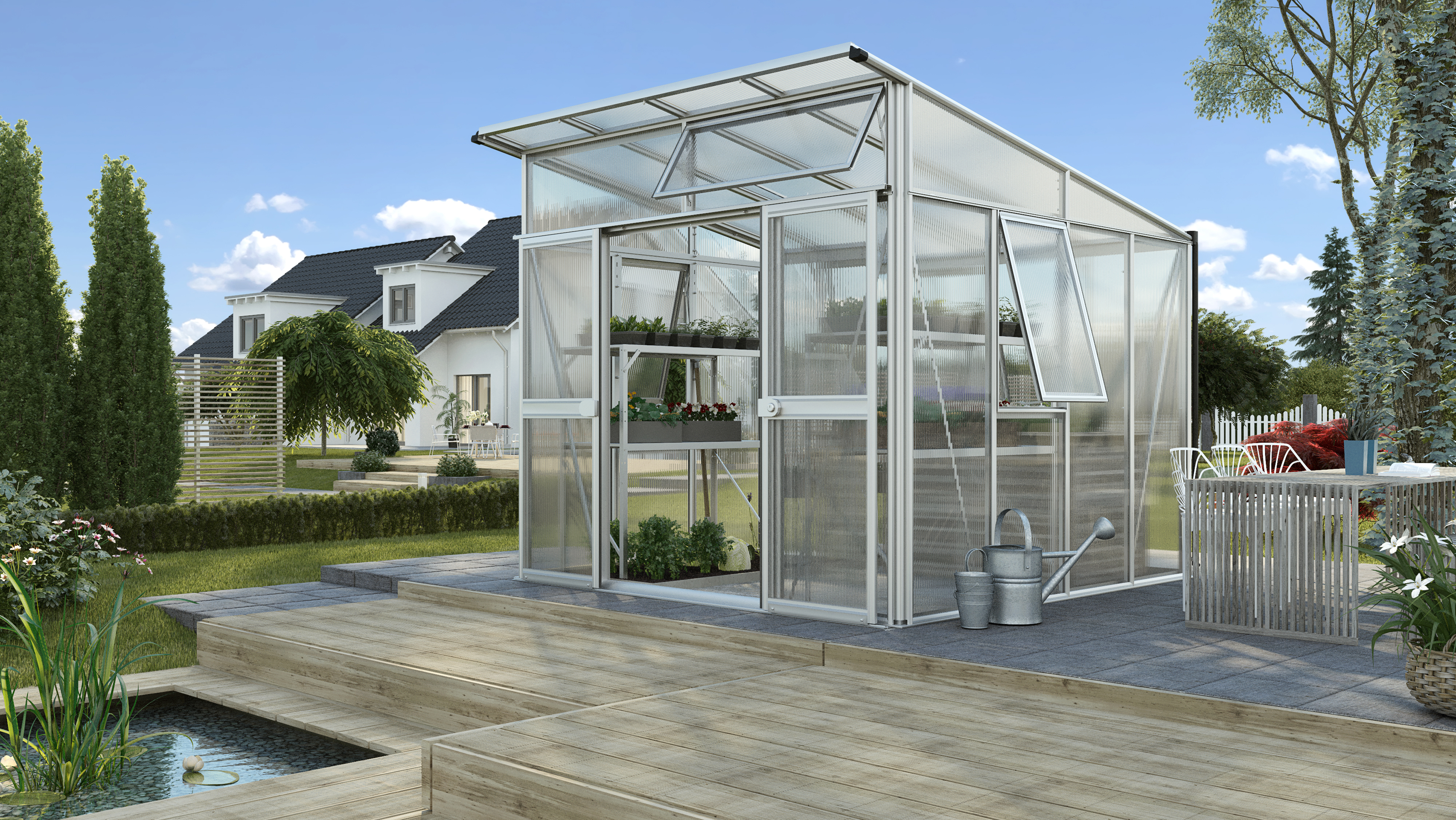 Gewächshaus Aura 7800 HKP10mm  2,95 x 2,67 x 1,87 m