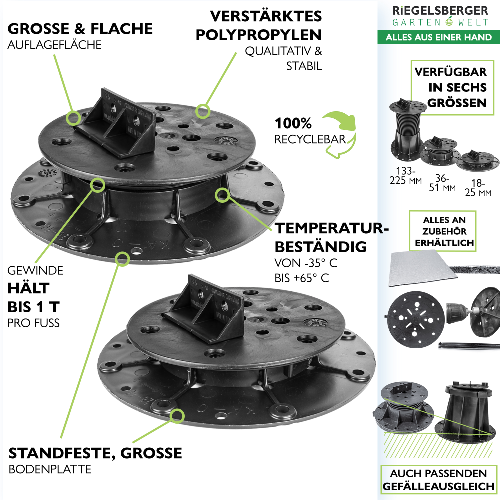 Balkenlager BASIC für Holz WPC Aluminium höhenverstellbar