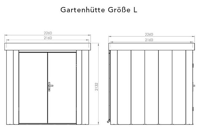 Masse_IjKgn3gaXlX4c Gerätehaus mit Pultdach aus Metall Geräteschuppen Gartenhaus Gartenhütte