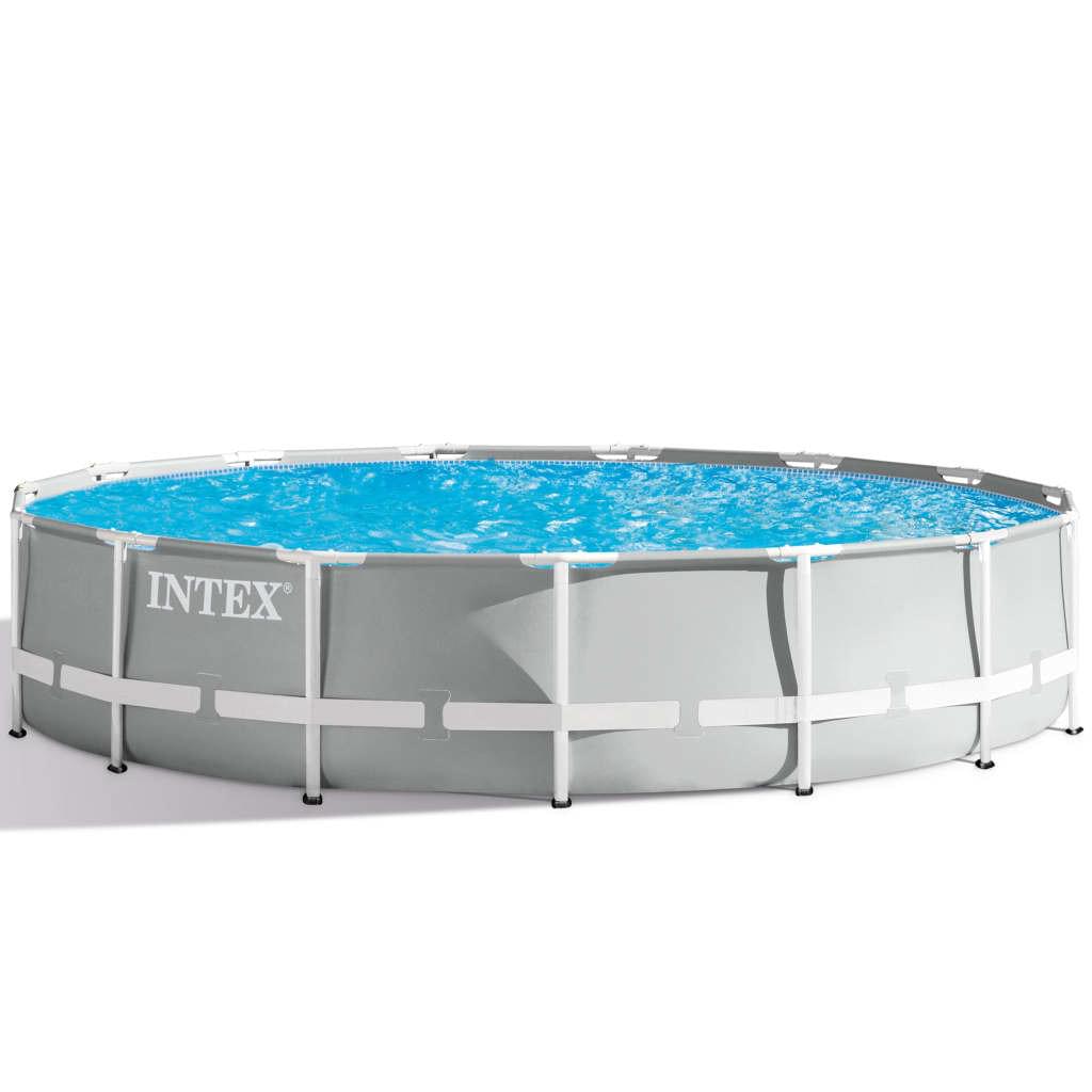 26724GN Intex Prism Frame Swimmingpool Set Rund mit Filter und Leiter, 457 x 107 cm 26724GN