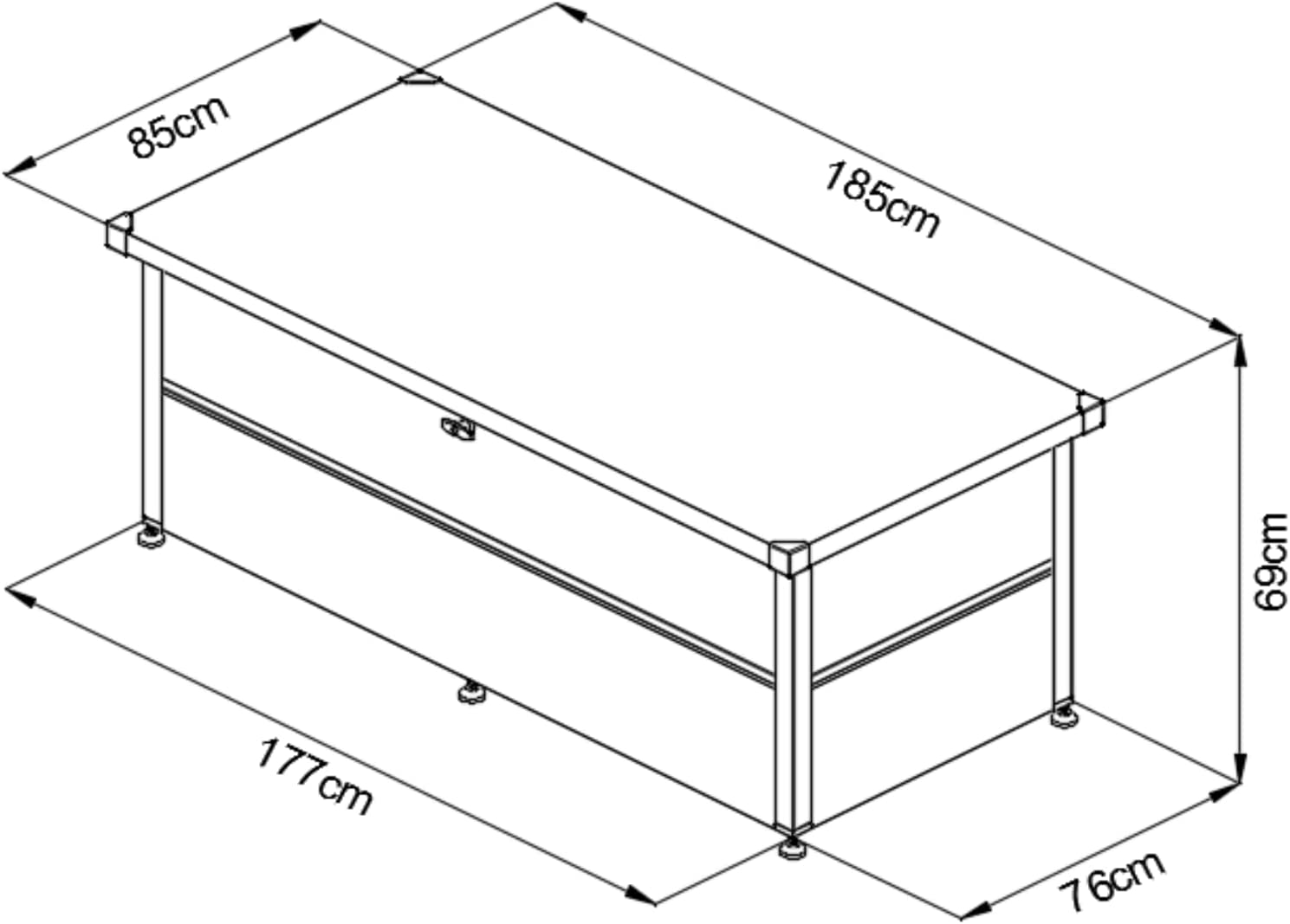 Masse Gartenbox aus Metall Kissenbox Wetterfest Gartenkiste Aufbewahrungsbox