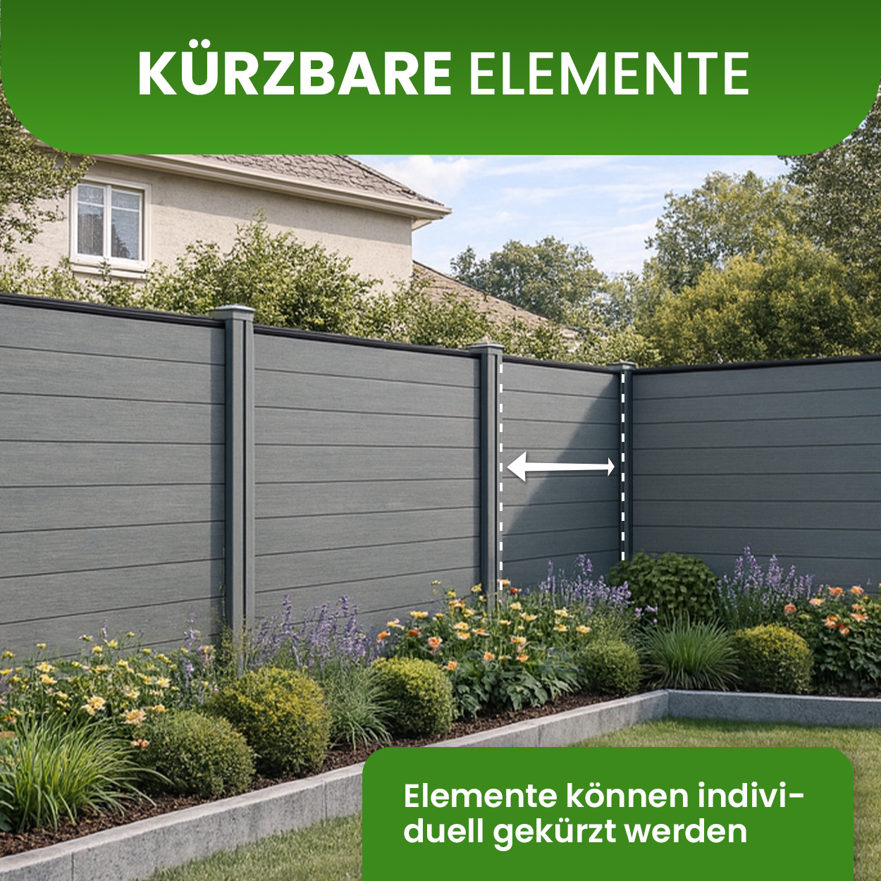 WPC-Sichtschutzzaun Komplett-Set Steckzaun