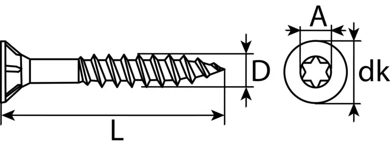 Innenvielzahnschrauben m. Bit 3,5x40 (Stahl verzinkt (200 Stück) - 176 023 540)