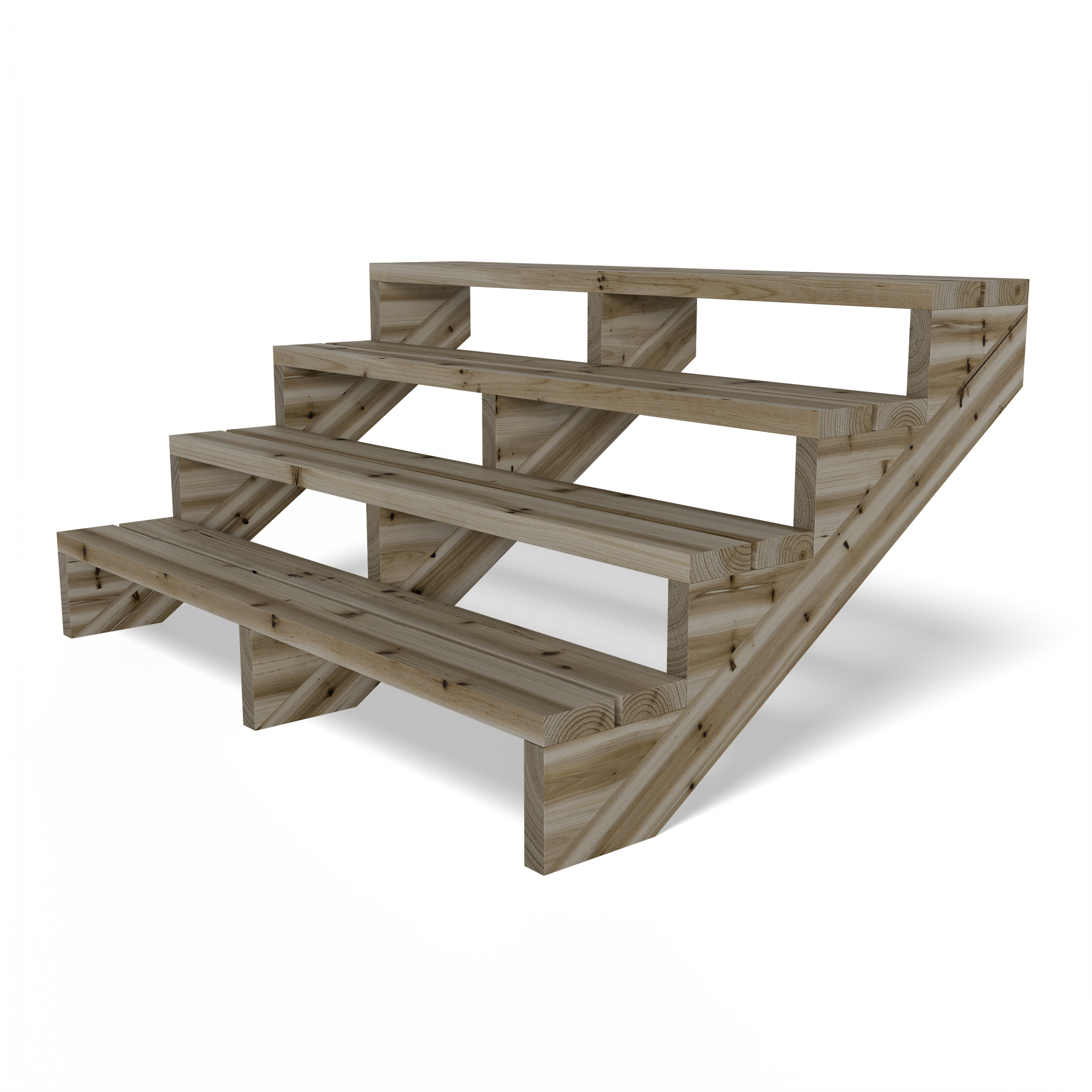 Terrassentreppe Kiefer kesseldruckimprägniert Treppe mit Stufen Wangentreppe Breite