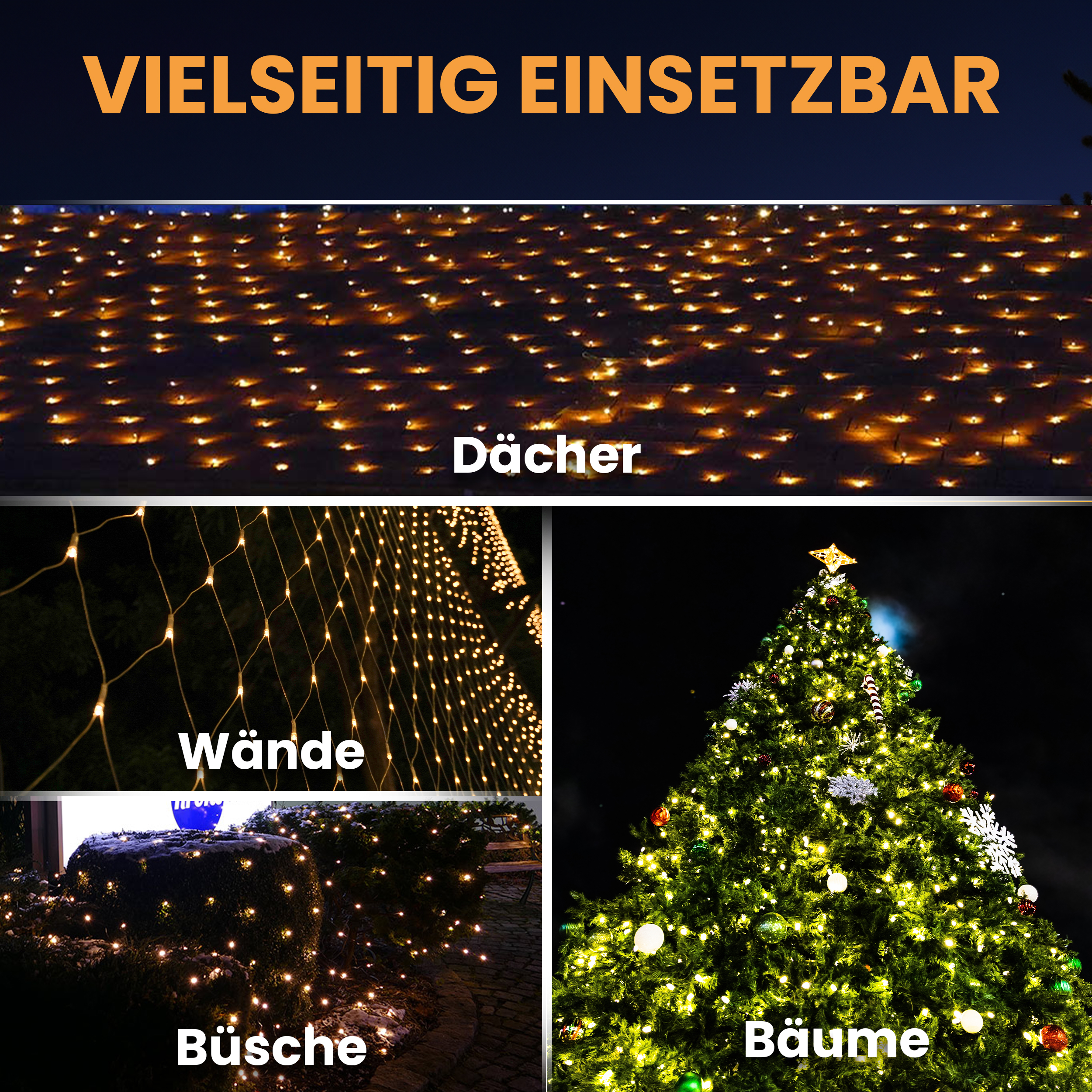 6g2ycMSRbPEpw0 LED-Lichternetz mit Kabel LED Dekoration Beleuchtung Lichterkette