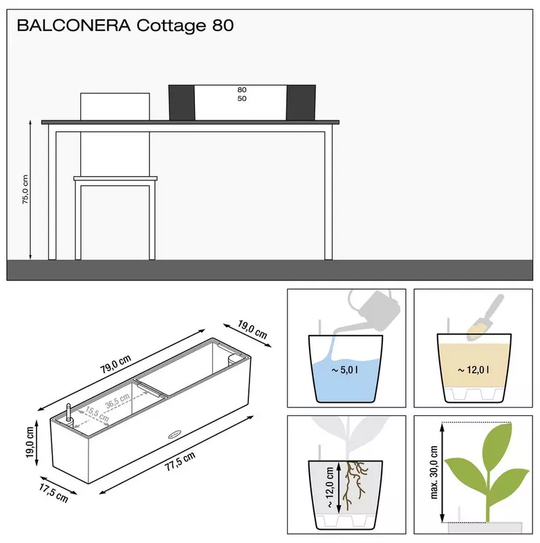 BALCONERA-Cottage-80-weiss-3qXXSuHPNBl98P Lechuza BALCONERA Cottage 80 mokka Komplettset