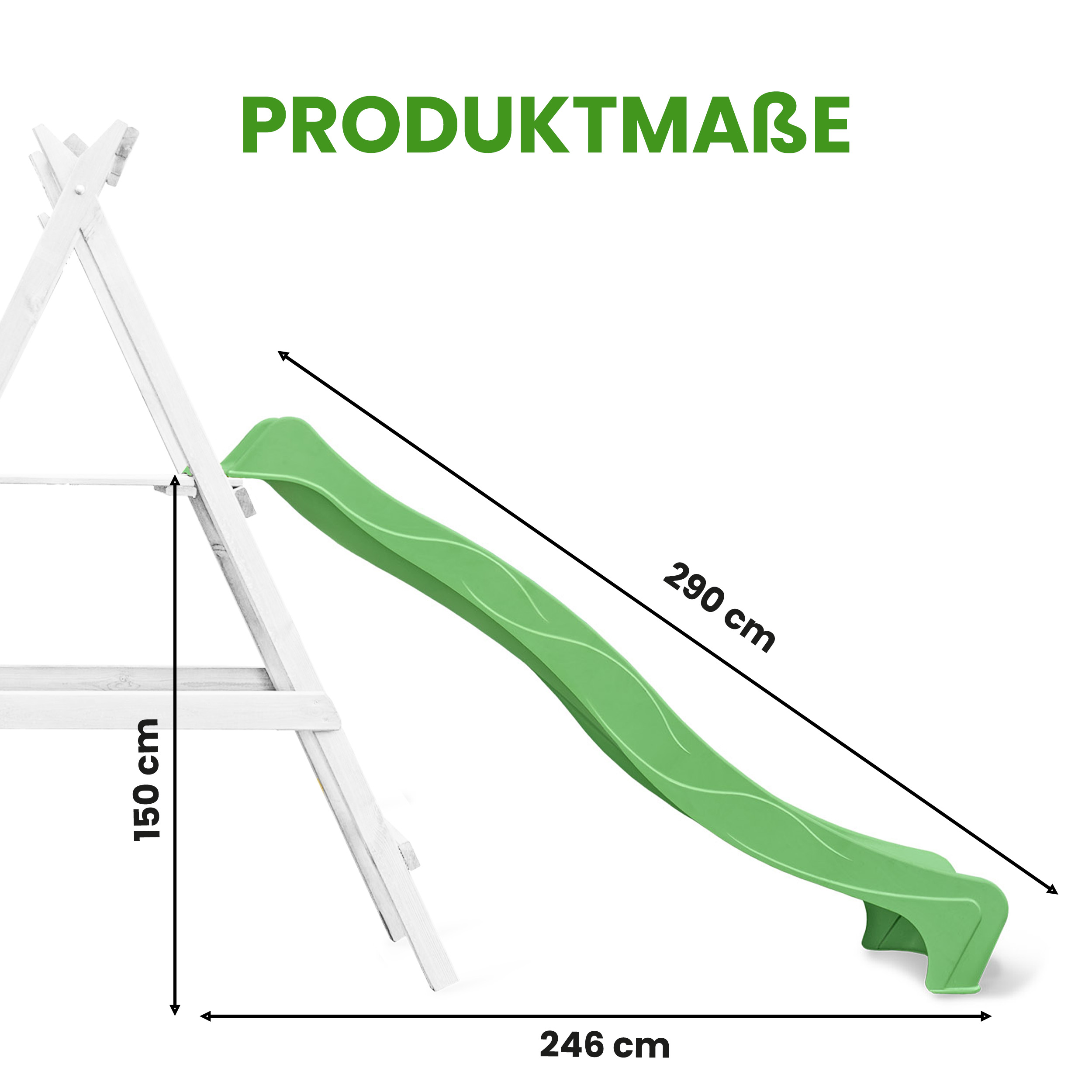 Wellenrutsche 290 cm mit Wasseranschluss Anbaurutsche für Podesthöhe 150 cm für Spielturm oder Schaukel Wellenrutsche 290 cm mit Wasseranschluss Anbaurutsche für Podesthöhe 150 cm für Spielturm oder Schaukel