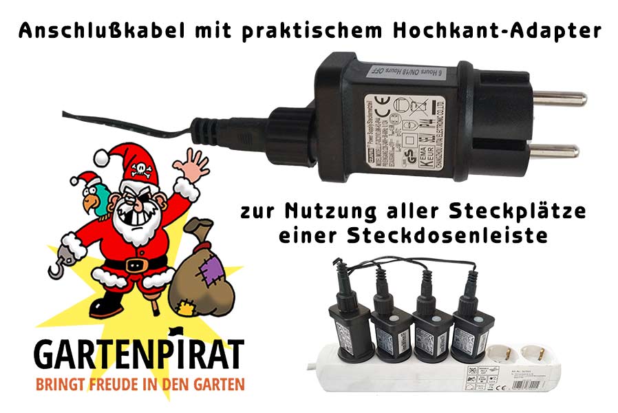stecker-hochkant Girlanden-Stern mit LED-Beleuchtung warmweiß Lichterkette Stern Girlande