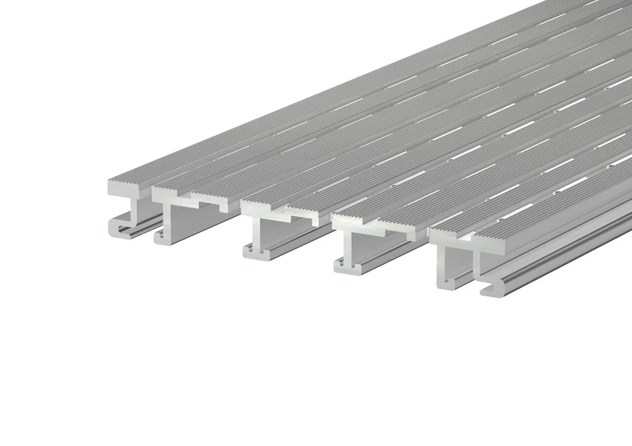 Aluminium Entwässerungsrinne Pro 150x20 mm Länge 1950 mm Belüftungsrinnen mit Unterrinne Base-Set