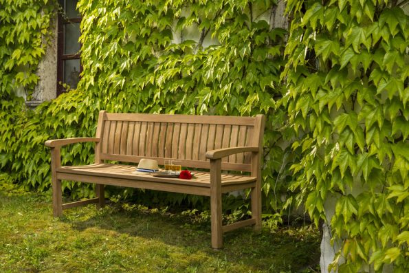 Gartenbank Teakbank Holzbank Sitzbank für Balkon Terrasse Garten Teakholz natur