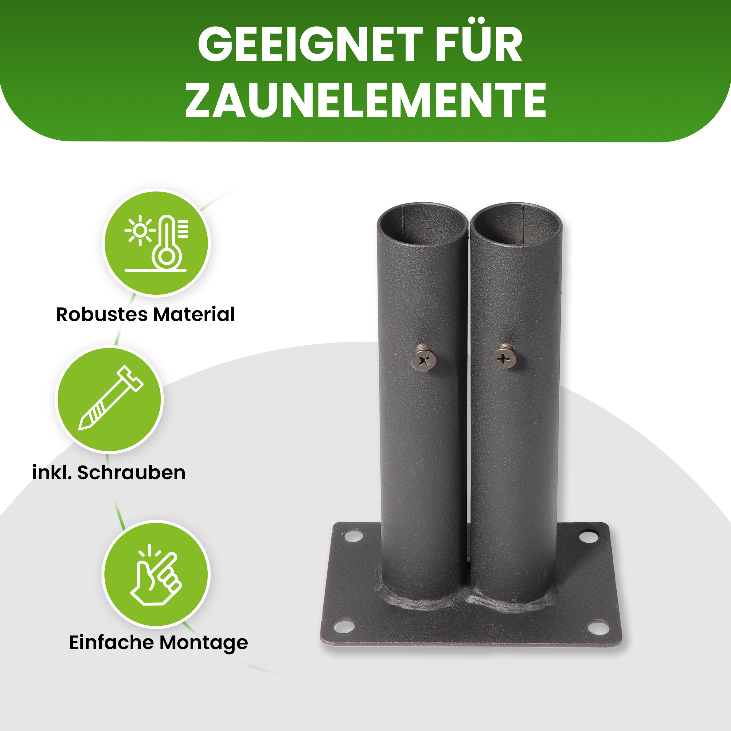 Doppelverbindungshülse für Lamellenzäune mit Rohrdurchmesser 30 mm Aufschraubhülse Metall