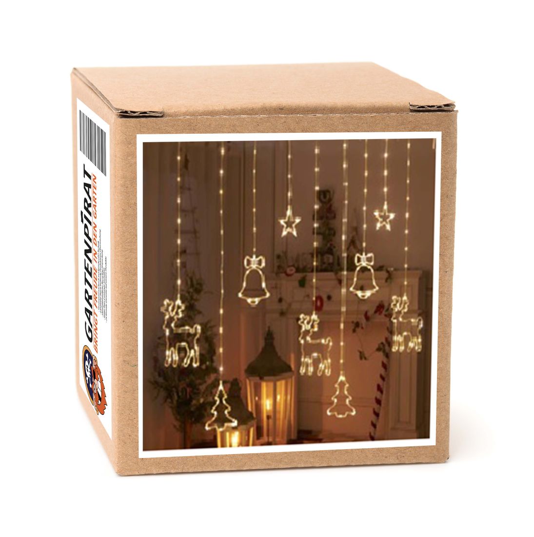b9999Hz3xjx6DtKuJA LED-Vorhang Weihnachtsmotive Lichterkette LED warmweiß Fensterdekoration außen innen