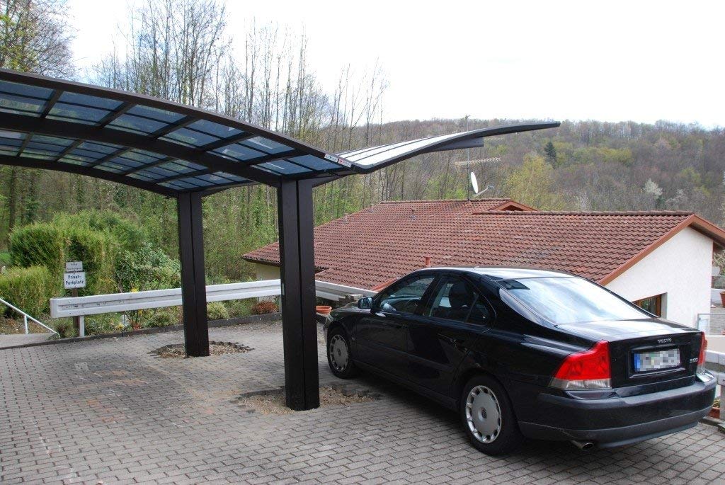 XIM1007_2 XIMAX Aluminium Design-Carport Portoforte Y-Ausführung Typ 60 Edelstahl-Look