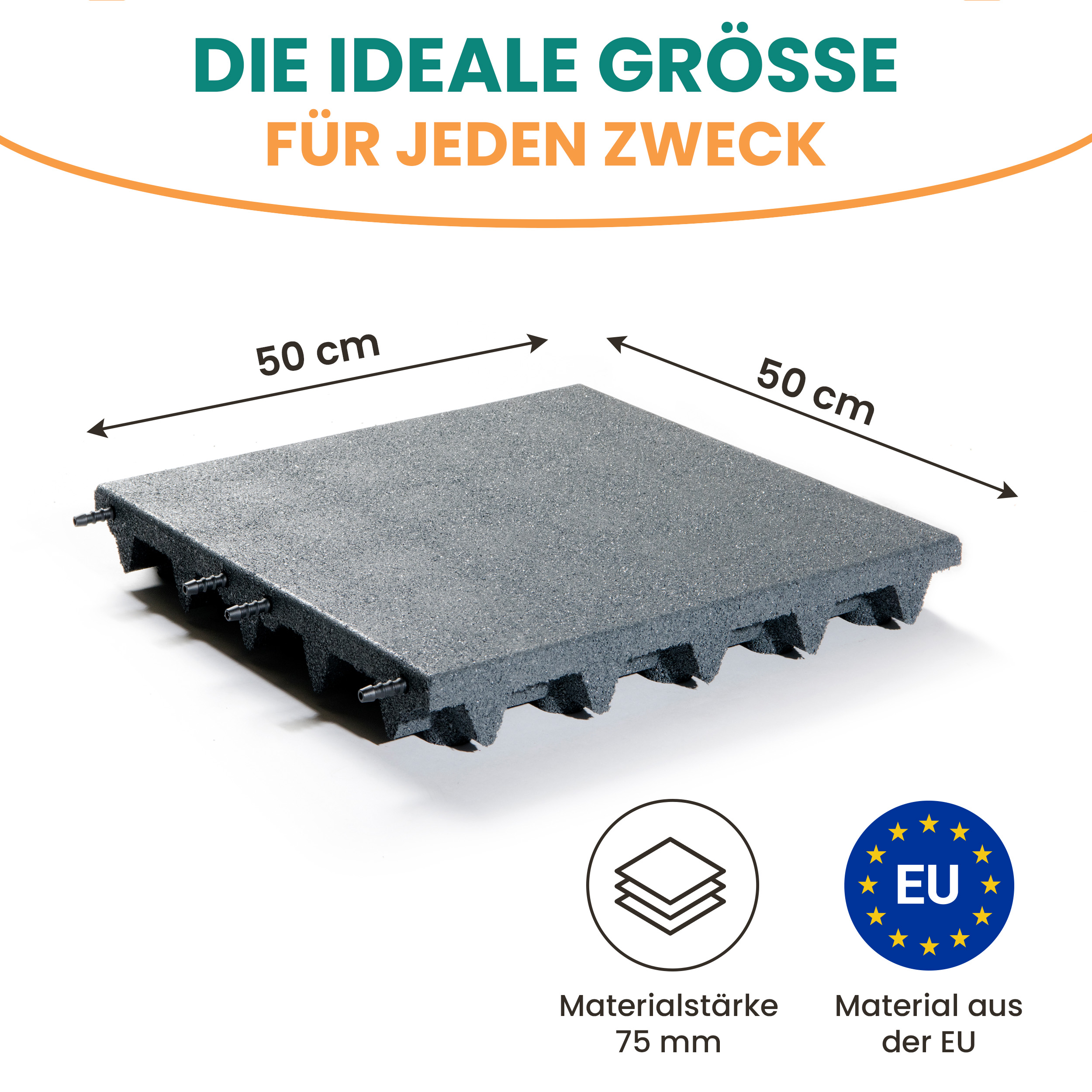 Fallschutzmatte 50x50 cm Gummimatte für Spieltürme Schaukel Rutsche Outdoor Fallschutzmatte 50x50 cm Gummimatte für Spieltürme Schaukel Rutsche Outdoor