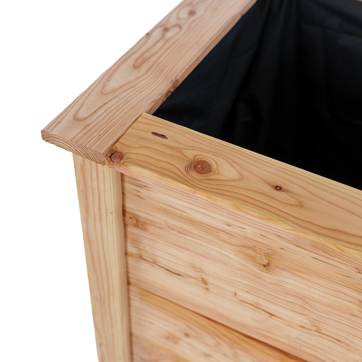 5Lkt6IQhRb0fGu Modernes Hochbeet Höhe 73 cm mit Handlauf aus Lärchenholz Pflanzbeet Kräuterbeet Gemüsebeet