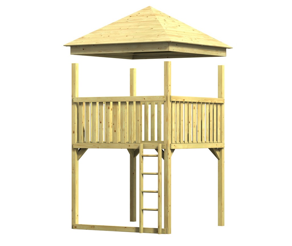 Spielturm BIG mit Walmdach aus Holz B203 x T203 x H290 cm Kiefer imprägniert