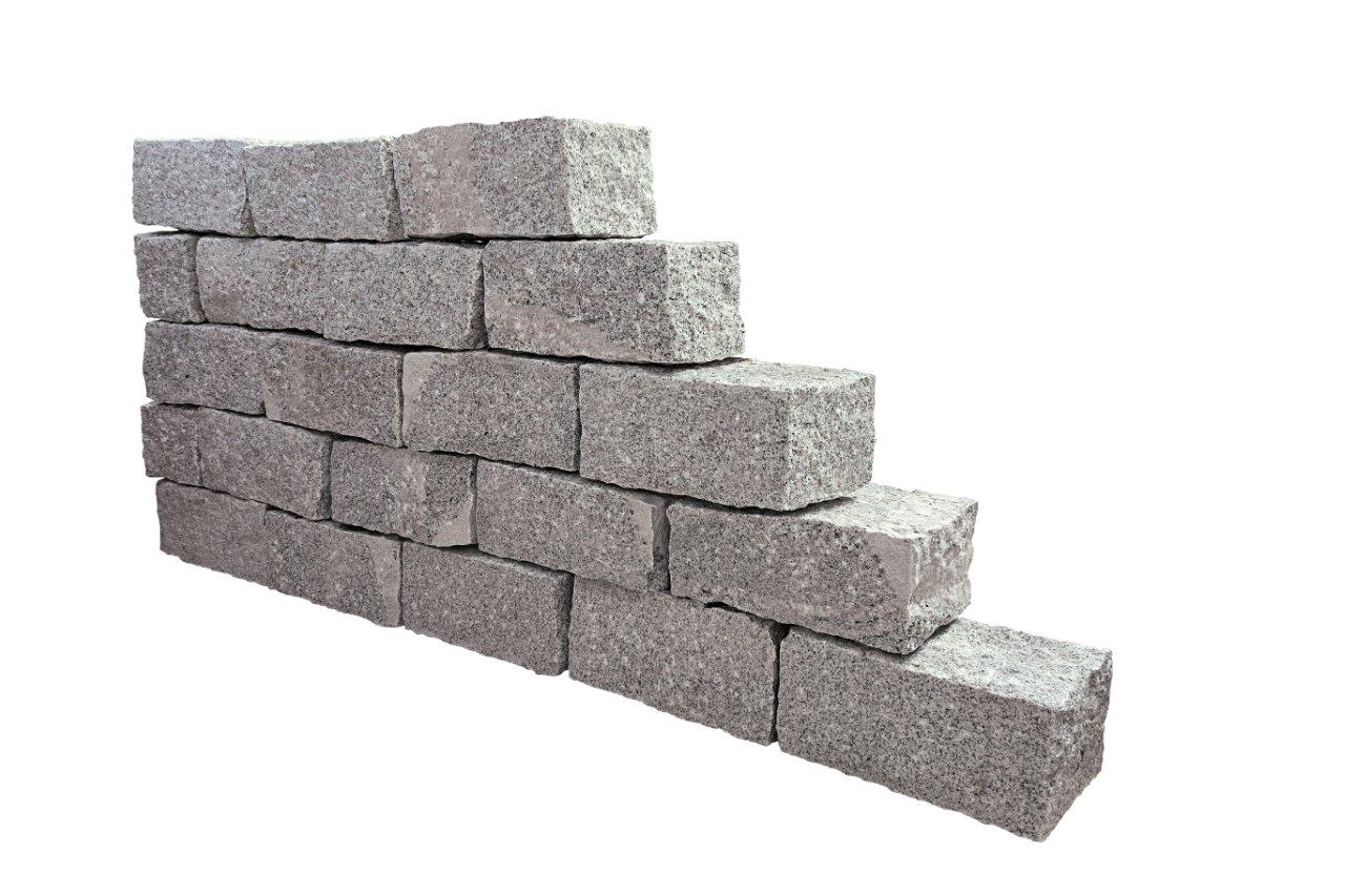 hellgrau Castle Rock Granit grau alle Seiten spaltrau ca. 40x20x20 cm Hellgrau-Schlesien