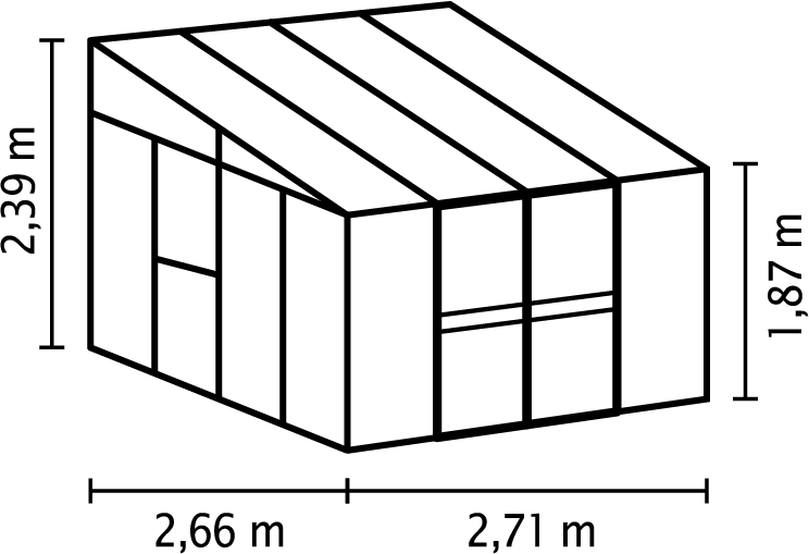 Gewächshaus Helena 7000 ESG/HKP  3/10mm, weiß