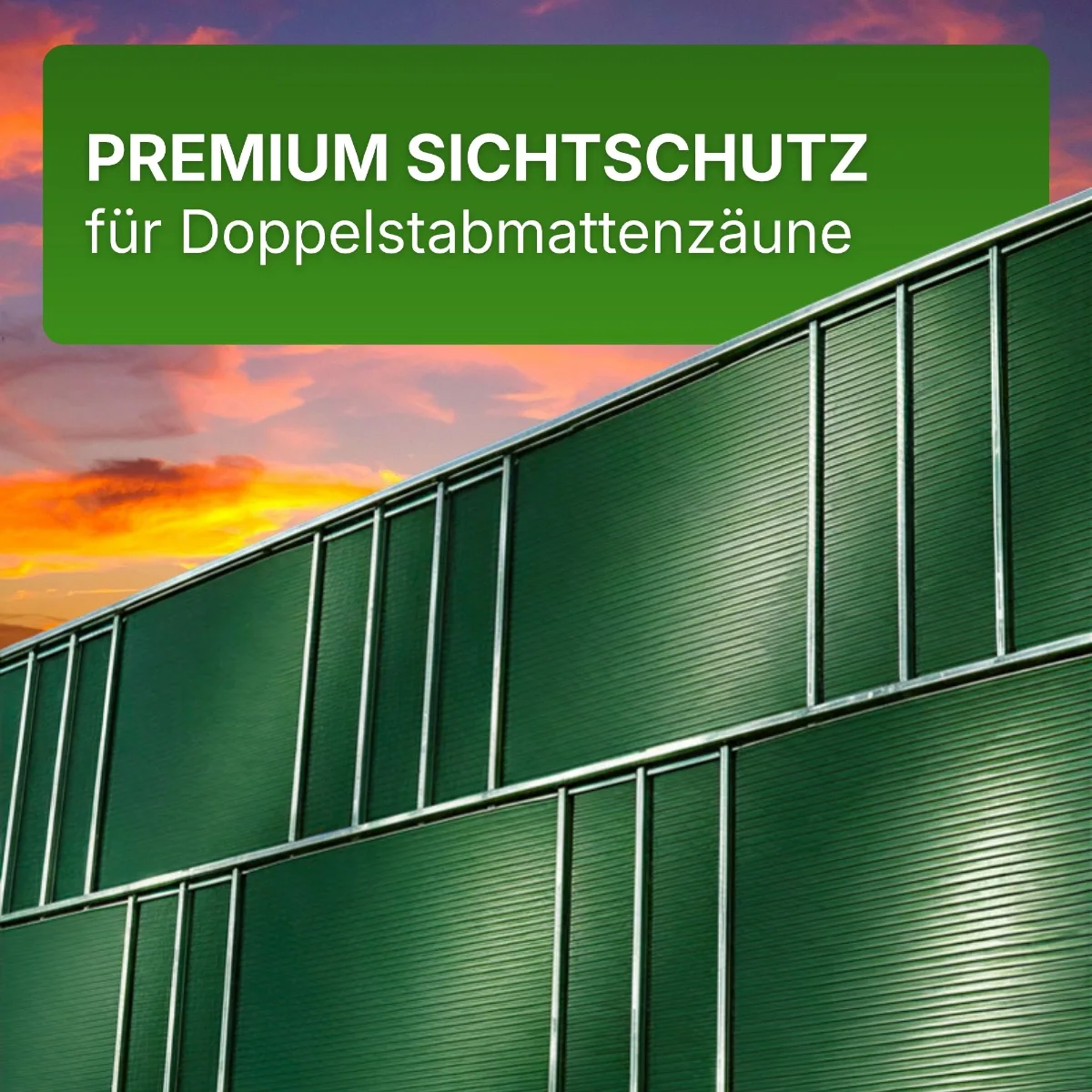 PREMIUM PP Sichtschutzstreifen für Doppelstabmatten 2535 x 190 x 1,35 mm Sichtschutz
