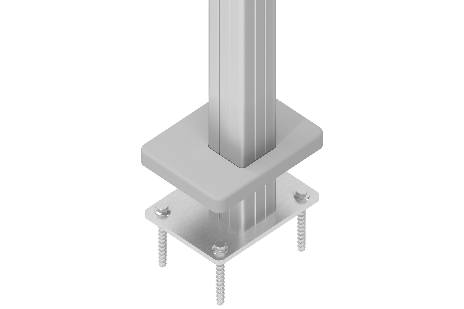Pfostenträger-Abdeckung 15x20x2 cm für Alu-Tor-Pfosten 2er-Set silber