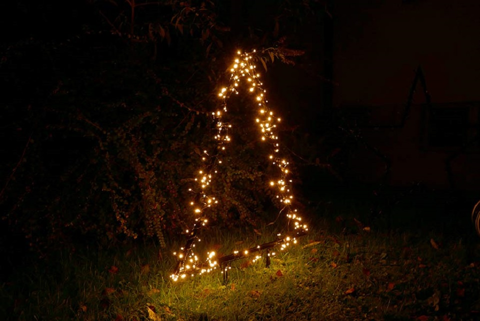 b5eKjvhcTJevDFh Tanne Metallrahmen LED beleuchtet Weihnachten mit Erdspieß