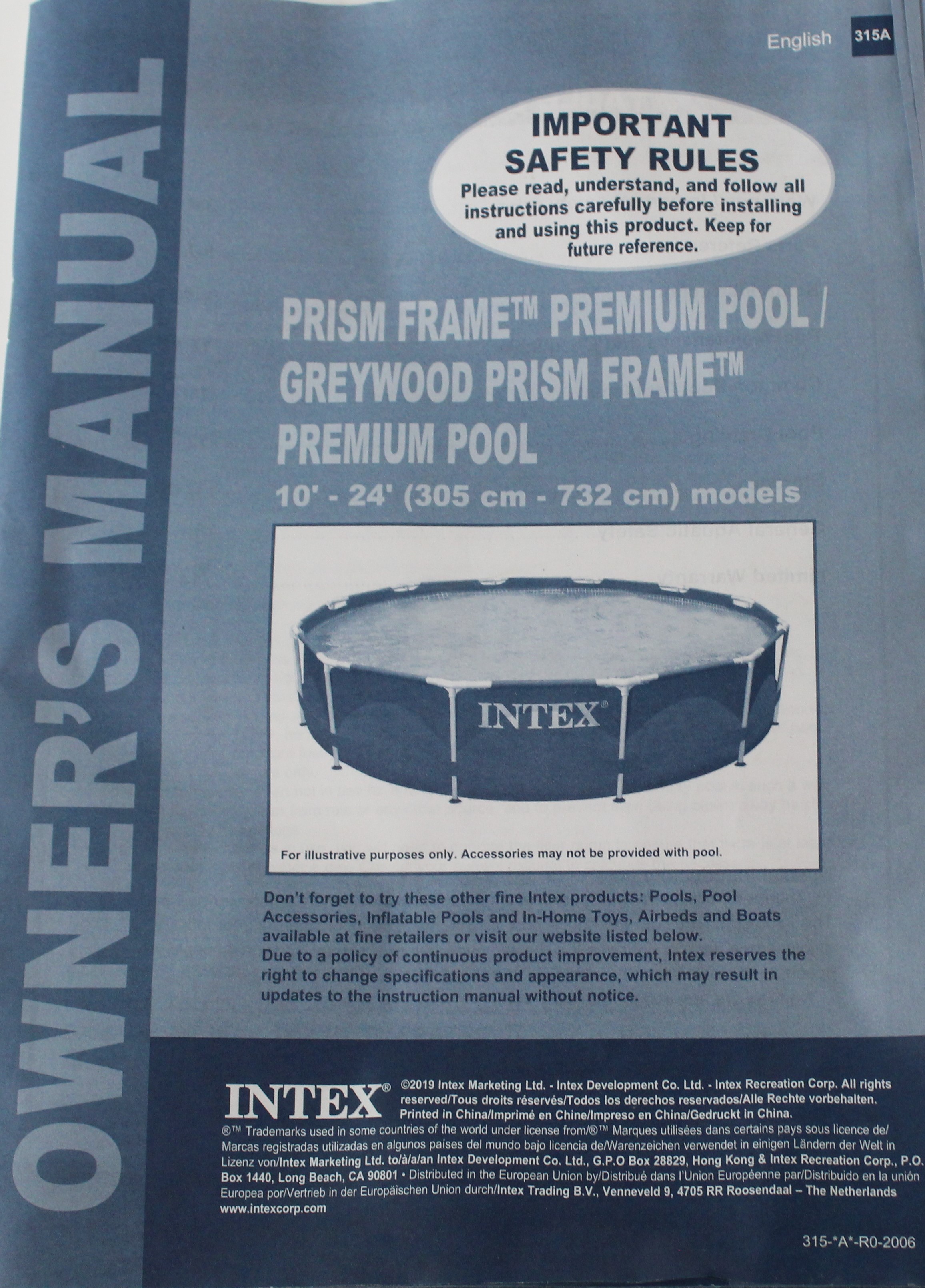 IMG_4729 Original Intex Ersatzteile für Premium Pool Prism Frame 26724GN - Ø 457cm x H 107cm