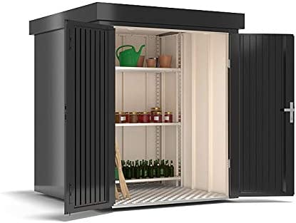Ambiente4 Gerätehaus mit Pultdach aus Metall Geräteschuppen Gartenhaus Gartenhütte