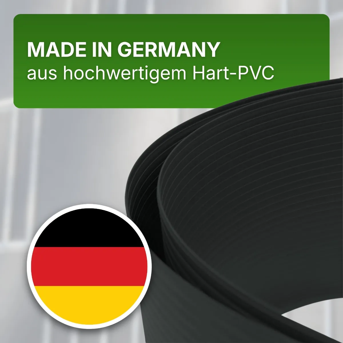 Hart-PVC Sichtschutzstreifen anthrazit 2525×190×1,35 mm Doppelstabmatten