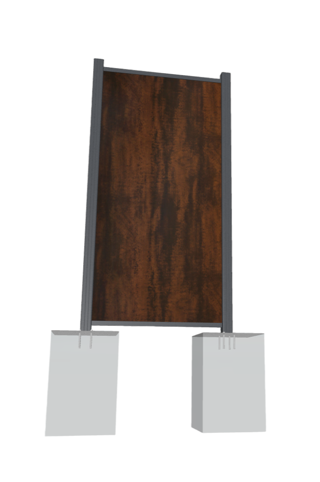 Halbelement_rostoptik Sichtschutz EASY-BOARDS ACP Steckzaun Halbelement 88x177 cm rostoptik