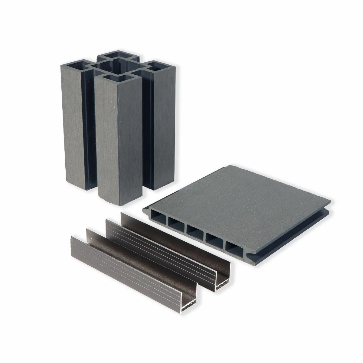 WPC-Sichtschutzzaun Komplett-Set Steckzaun Musterbox