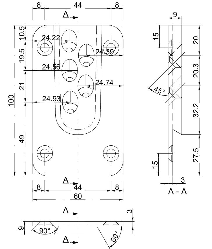 Pitzl Verbinder HVP Standard für Holz-Holzanschluss Maße 60 x 100 x 12 mm