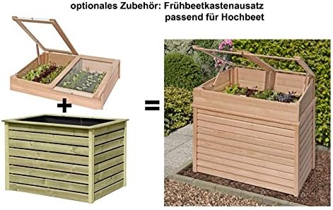 51iNCW8NbBL-_AC_ Elegantes Hochbeet B125xT85xH80 cm Lärche Natur Stärke 20x90mm Kräuterbeet Pflanzbeet Gemüsebeet