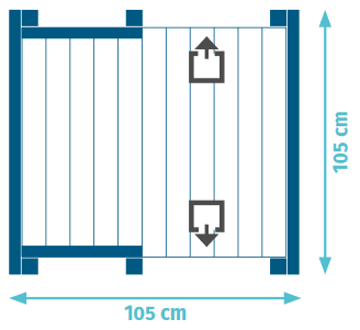 Spielturm KIOSK B105 x T105 cm Lärche natur inkl. Bodenanker und Rutsche 300 cm